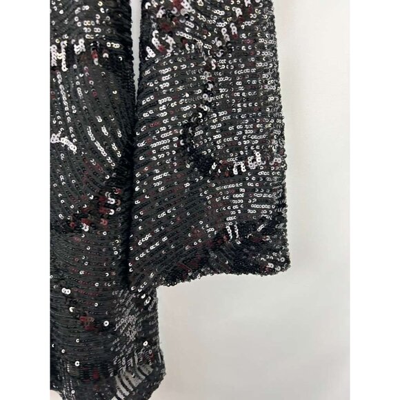 NWT Anthropologie Maeve Womens Large Dress Mini Sequin Mock Neck Black Open Back - Picture 15 of 16